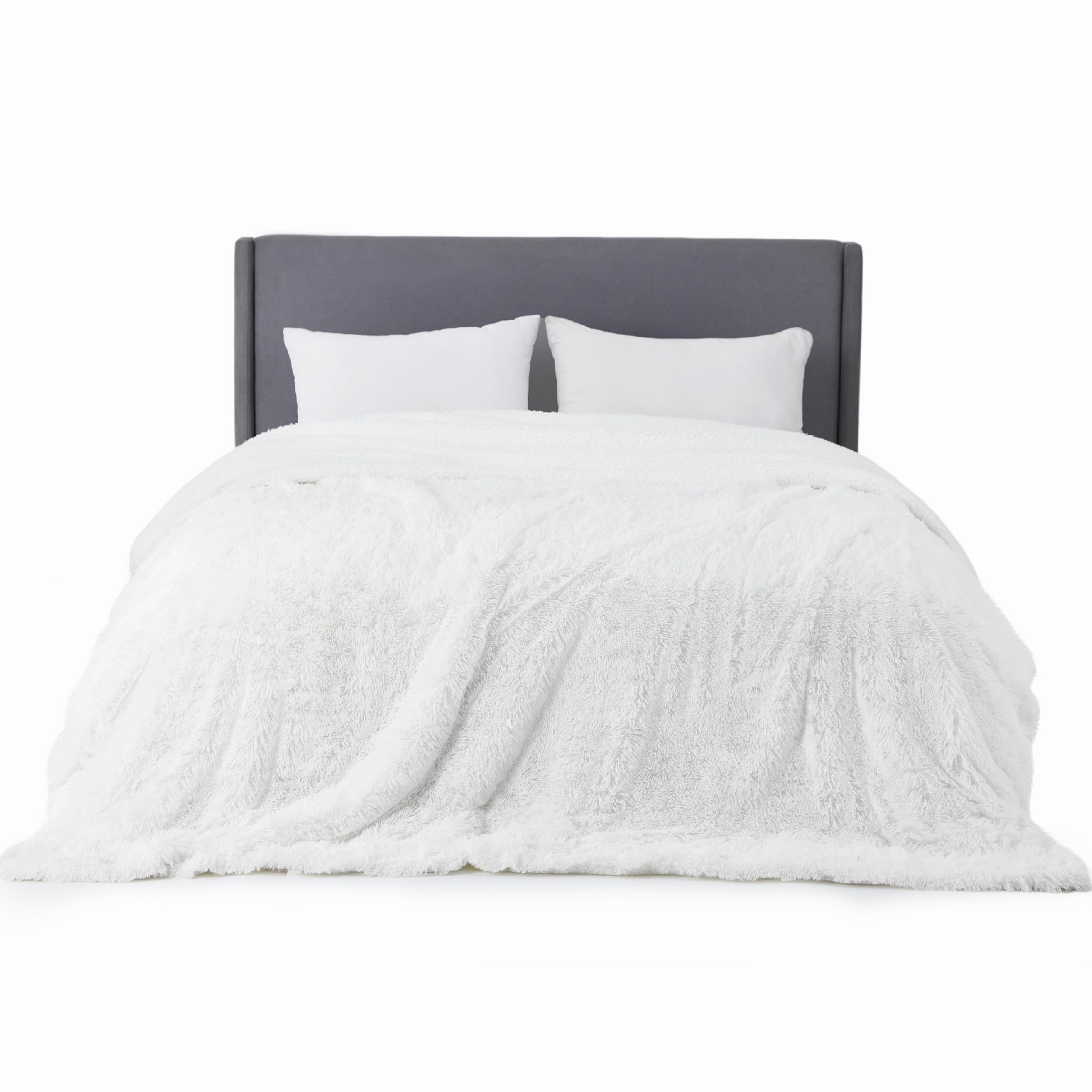 Bedsure Soft Faux Fur Blanket Queen Size - Fluffy, Shaggy Decorative Blanket for Bed, 90x90 Inches, 640 GSM
