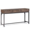 SIMPLIHOME Banting Console Table - 54 Inch Wide Solid Hardwood Sofa Table in Walnut Brown, Mid-Century Modern Storage Table for 