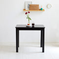 Livinia Cabin 33.5 Wooden Dining Table/Small Rectangular Modern Farmhouse Solid Wood Kitchen Table Desk (Black)