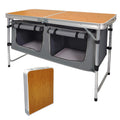 Camp Field Camping Folding Aluminum Table with Adjustable Legs for Outdoor Travel Beach, Backyards, BBQ, Party and Picnic Foldab
