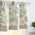 jinchan Floral Valance Curtain Linen Kitchen Valance for Windows 16 Inch Farmhouse Blackout Valance Green Floral Short Window Tr