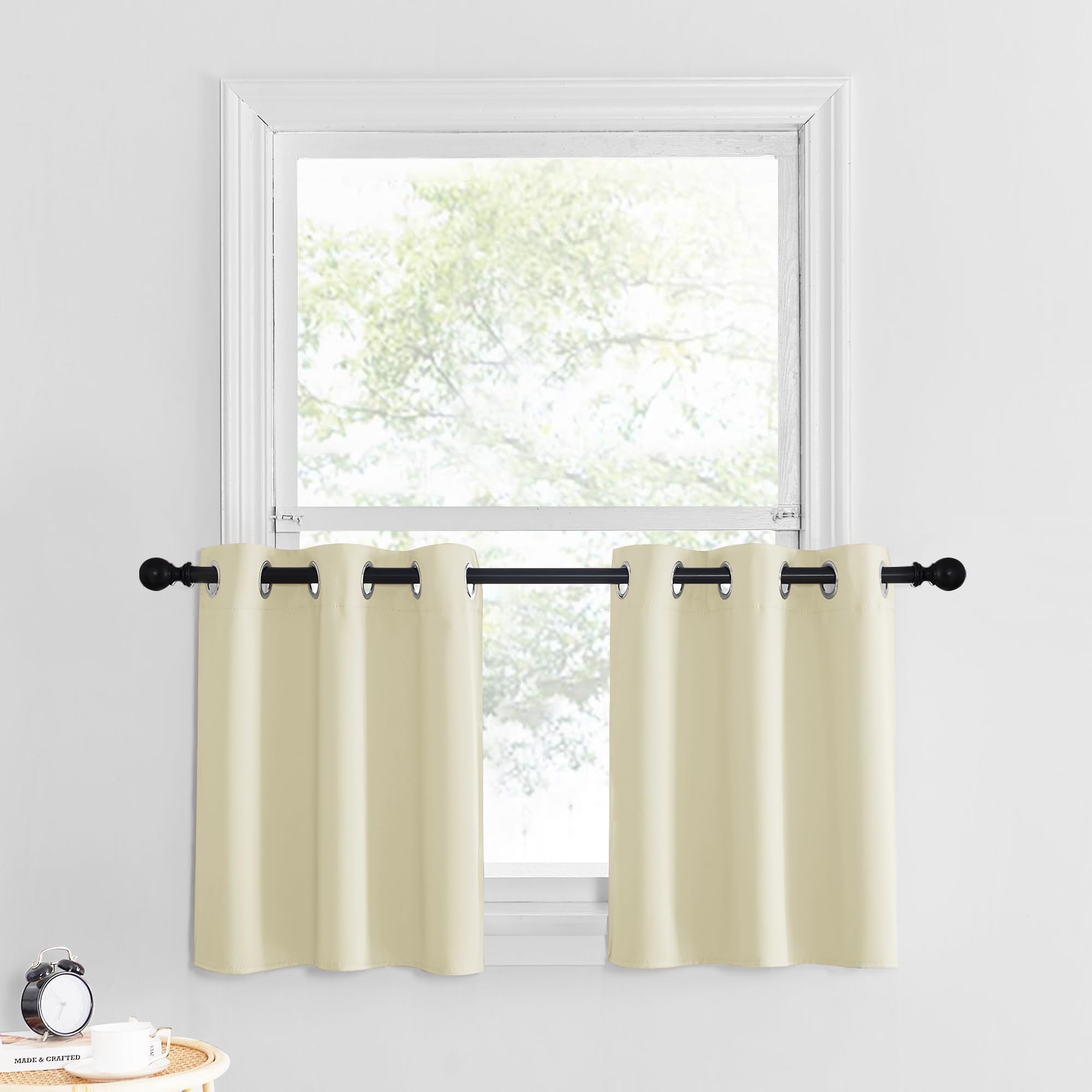 NICETOWN Valances for Bedroom, Farmhouse Windows Blackout Thermal Insulated Valances for Living Room Short Straight Drape Valanc