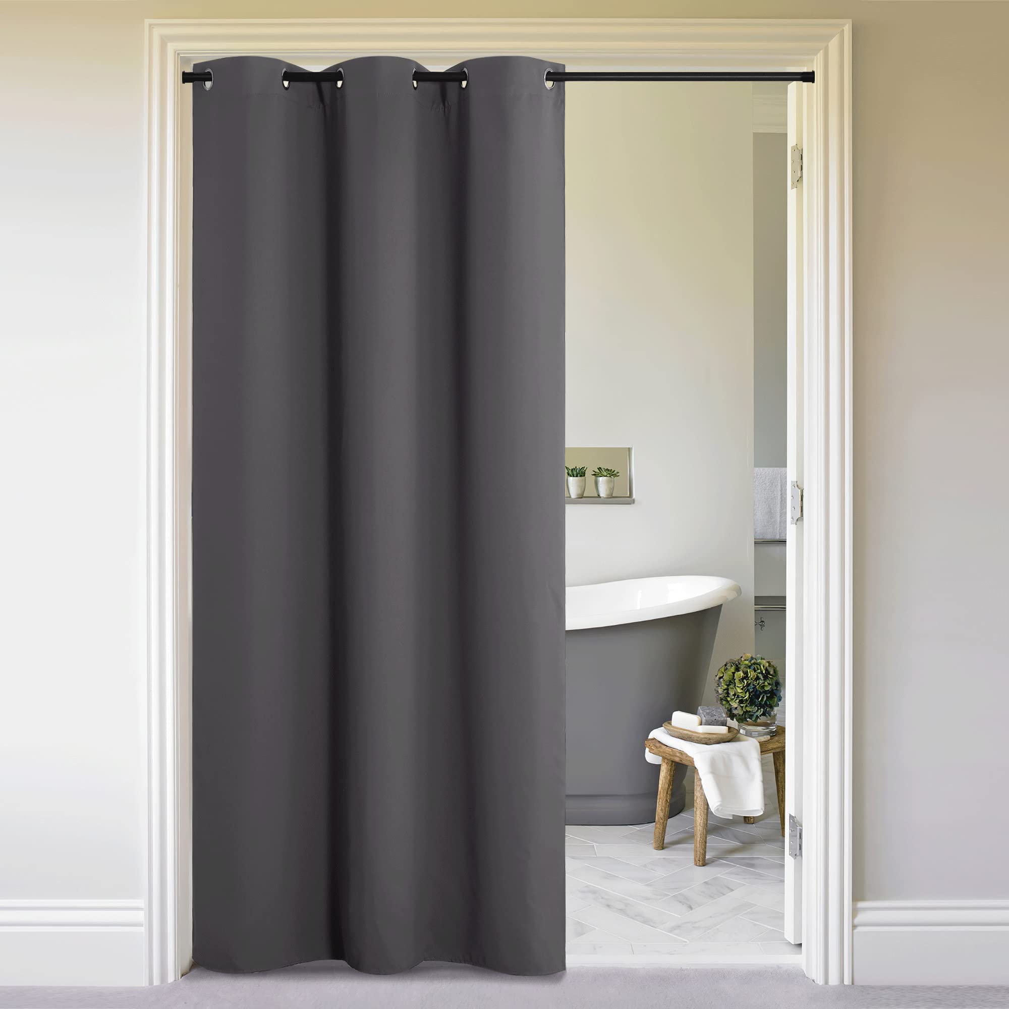 NICETOWN Doorway Curtain Privacy, Door Cover Curtain, Sound Reducing Winter Insulated Thermal Room Darkening Blackout Curtains f