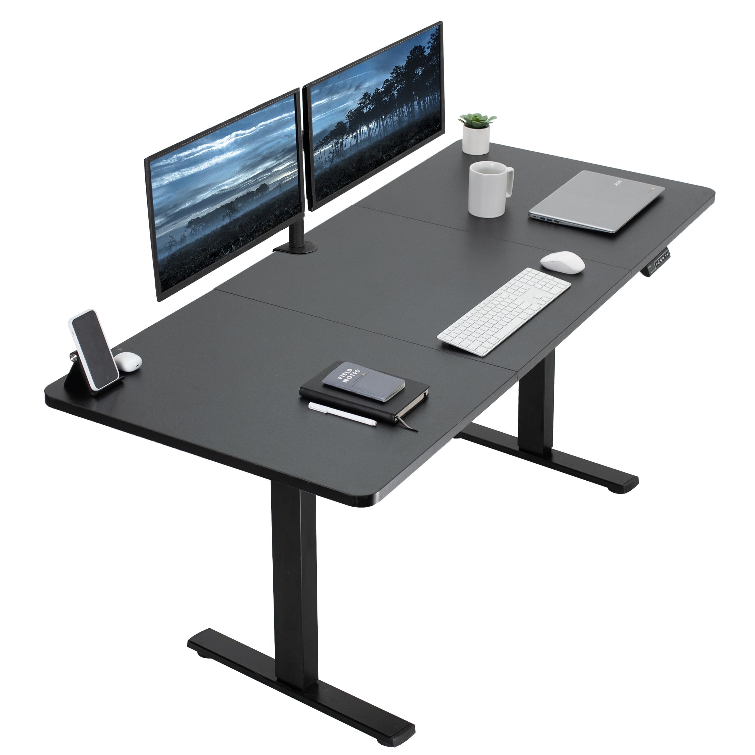 VIVO Electric 71 x 30 in Standing Desk, Memory Height Adjustment, 1B Series, Black Top Black Frame, DESK-KIT-1B7B