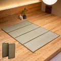 EMOOR Japanese Tatami Mat King Natural Rush Grass (Undyed), Foldable Igusa Mattress Floor Sleeping Japanese Futon Mattress Medit