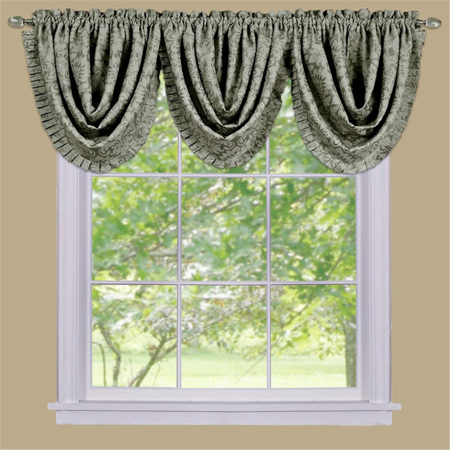 Achim Home Furnishings Sutton Waterfall Valance - 48x36 - Sage