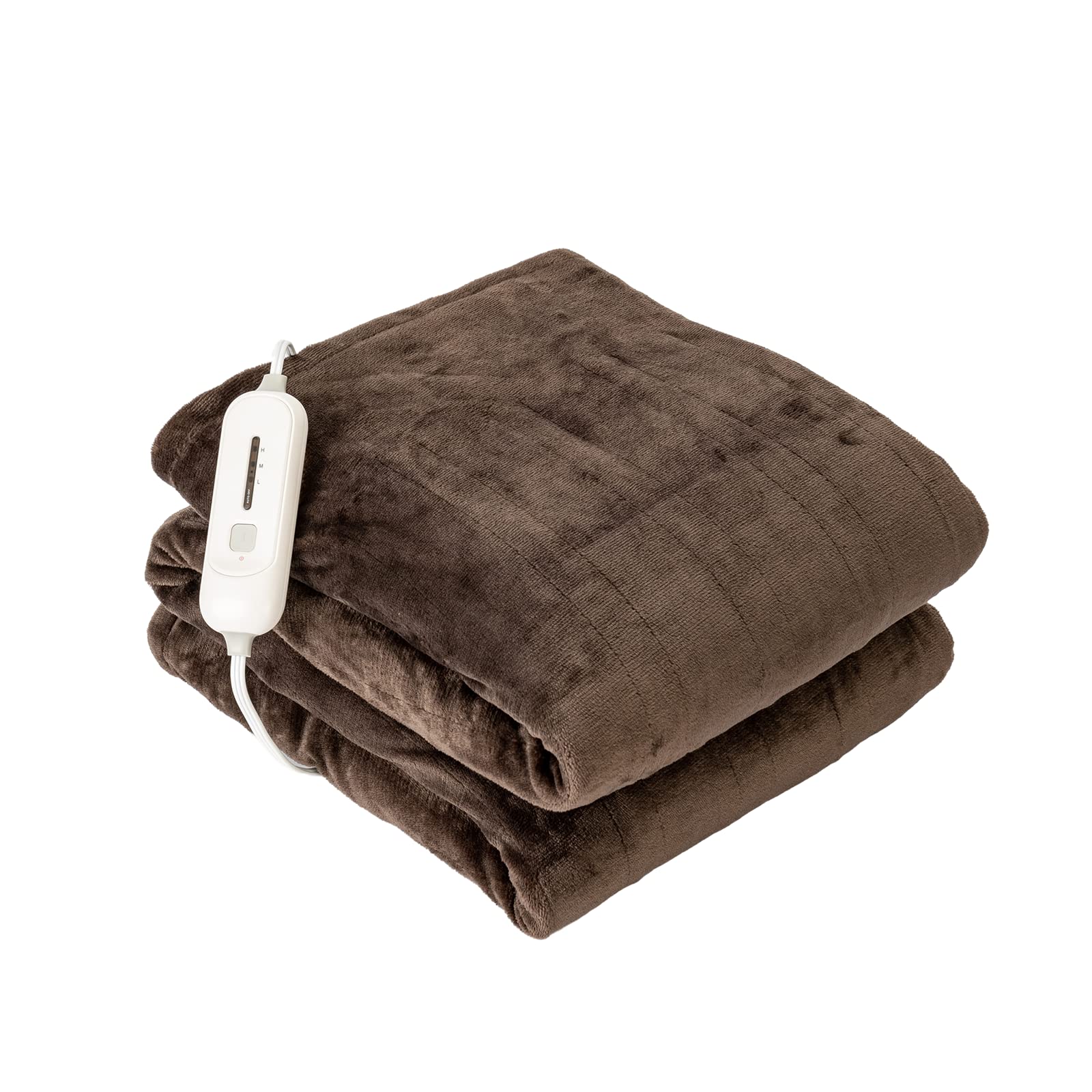 Tefici Electric Heated Blanket Throw, Super Cozy Soft 2-Layer Flannel 50 x 60 Heated Throw with 3 Heating Levels & 4 Hours Auto 