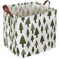 Sanjiaofen Square Woodland Storage bin, Nursery Basket,Collapsible Green Storage Box with Handles for Nursery Storage. (Square T