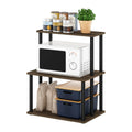 Furinno Turn-N-Tube 3-Tier Toolless Kitchen Storage Shelf, Columbia Walnut/Black