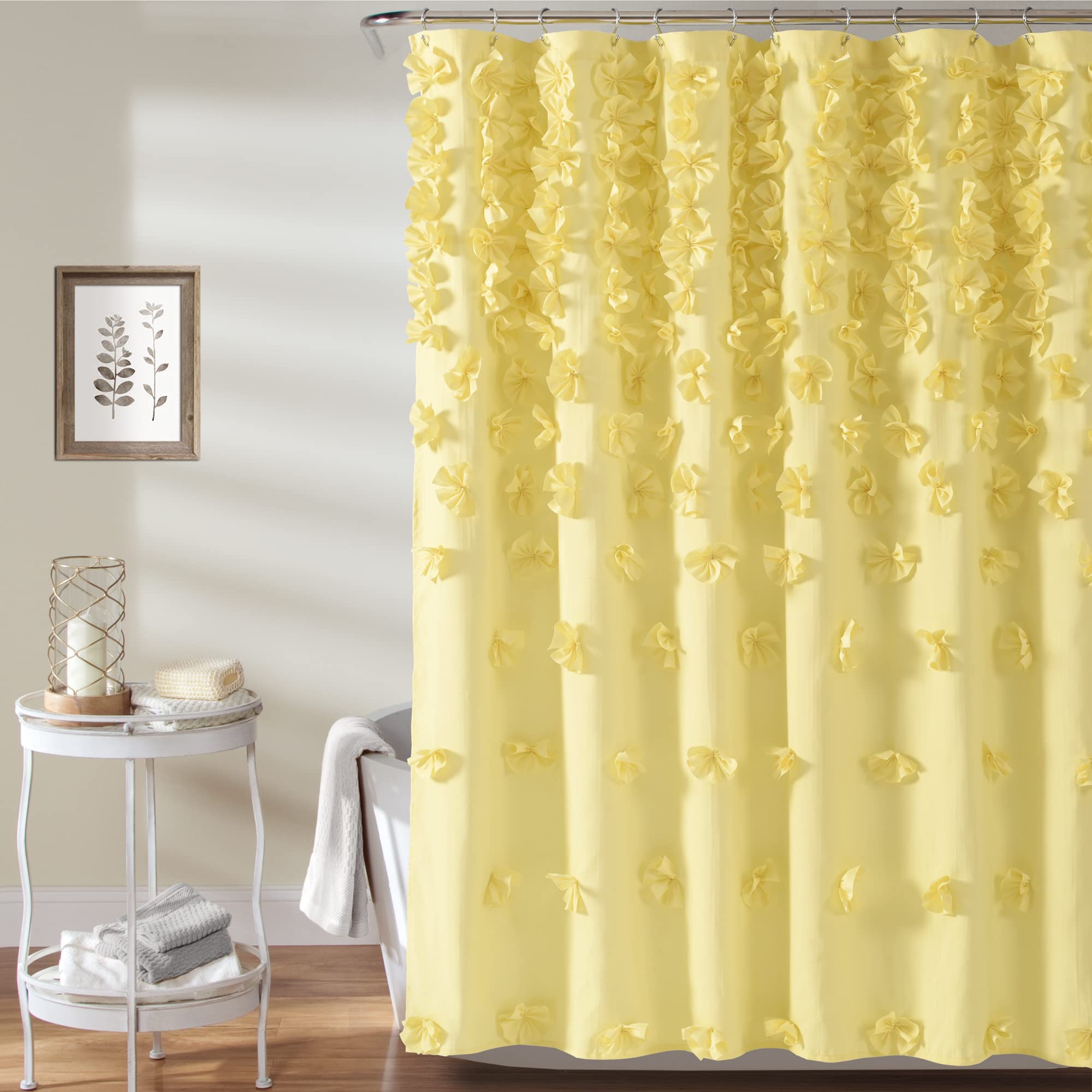 Lush Decor Riley Shower Curtain, 72 x 72, Yellow