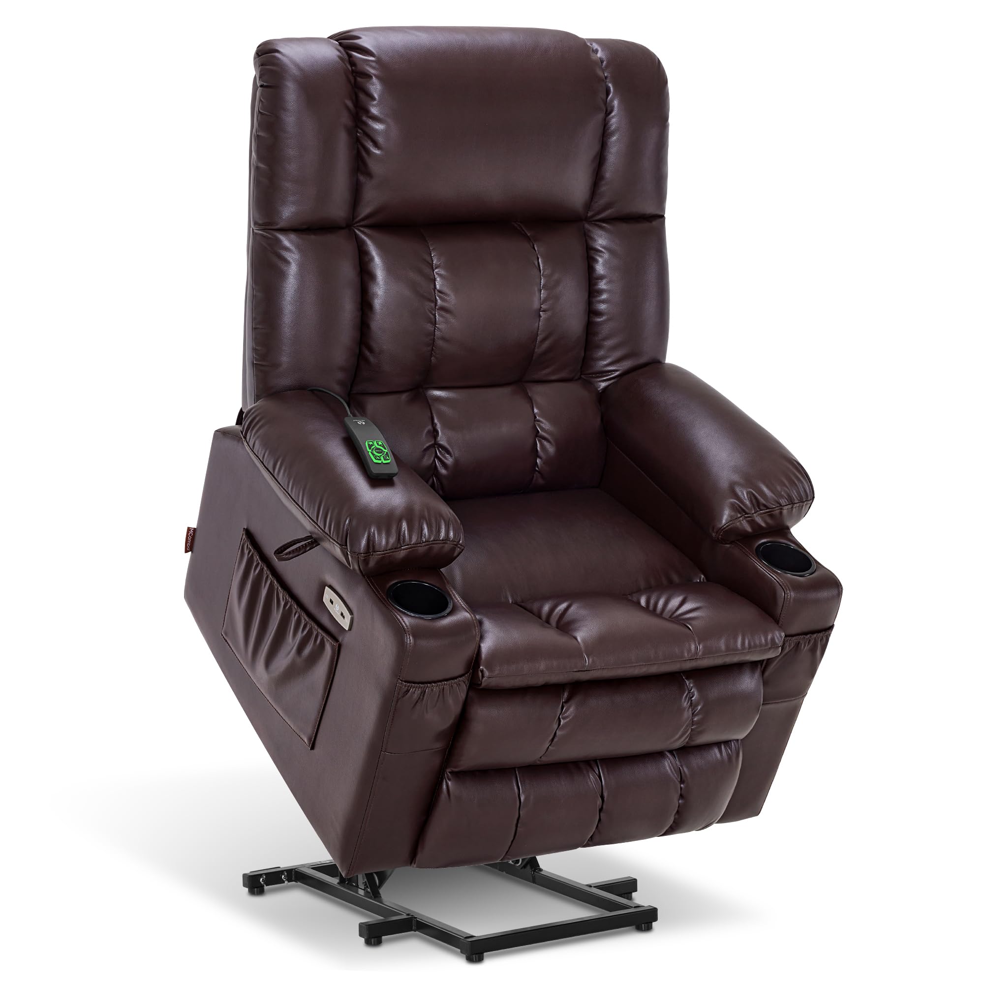 MCombo Dual Motor Large Power Lift Recliner Chair for Elderly, Infinite Position Lay Flat Big Lift Chair for Tall Man with Heat 