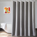 UFRIDAY Heavy Duty Linen-Like Shower Curtain, Bath Curtain with Weighted Hem, Waterproof, 72Wx75L, Grey