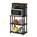 Furinno Turn-N-Tube Kitchen Storage Shelf with Top Cabinet for Kitchen, Dining Room and Home Office, Columbia Walnut/Black
