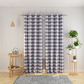 NATUS WEAVER Curtains Grey and White Buffalo Gingham Check Curtain Panels 95 inches Long Living Room Drapes Plaid Checker Kitche