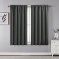CUCRAF Dark Grey Blackout Curtains 45 inch Length 2 Panels Set, Rod Pocket Room Darkening Drapes for Bedroom Living Room, Insula