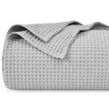 PHF 100% Cotton Waffle Weave Blanket Twin Size 66x90 -Lightweight Washed Soft Breathable Blanket Perfect for Summer-Great Blanke