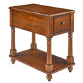 LEEMTORIG Solid Wood End Table Narrow Side Table with Drawer, Cherry Wood End Table living room, 13W Slim Bedside Table Small Ni