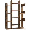 VASAGLE Bookshelf, Tree-Shaped Bookcase with 13 Storage Shelves, Rounded Corners, 9.8   D x 33.9   W x 55.1   H, Rustic Brown UL