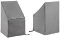 Crosley Furniture Patio Furniture Covers, Waterproof 2-Piece Outdoor Chair Cover Set for Dining Side Chairs, Gray