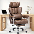 Efomao Big and Tall Office Chair 400lbs - High Back PU Leather Executive Chair with Lumbar Support, Footrest, Swivel Base, Padde