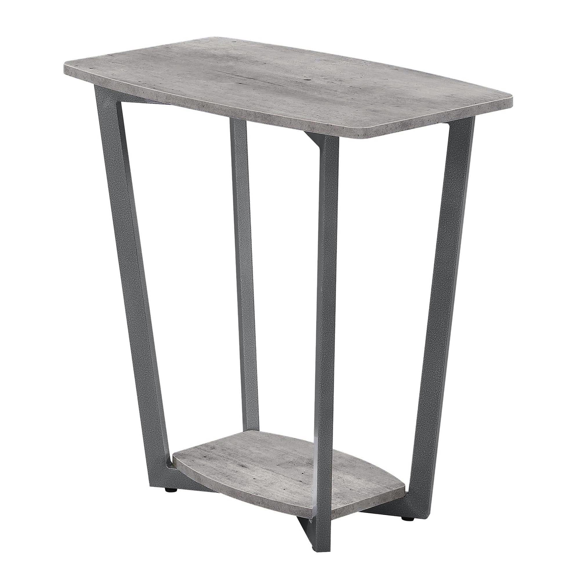 Convenience Concepts Graystone End Table with Shelf, Faux Birch/Slate Gray
