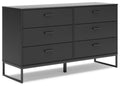 Signature Design by Ashley Socalle Modern 6-Drawer Dresser with Safety Stop, Black