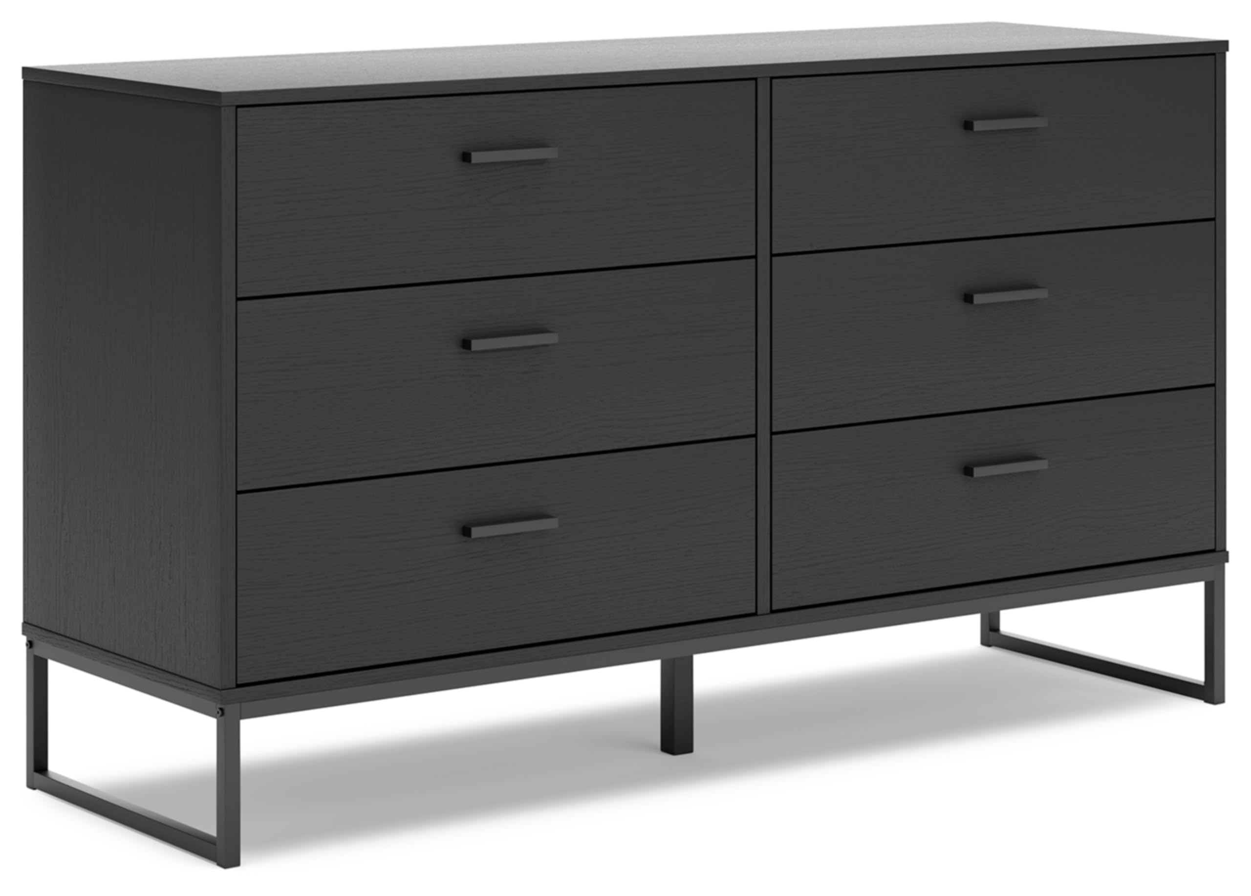Signature Design by Ashley Socalle Modern 6-Drawer Dresser with Safety Stop, Black