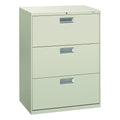 HON Brigade 600 Series Lateral File, 3 Legal/Letter-Size File Drawers, Light Gray, 30 X 18 X 39.13