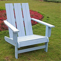 International Caravan Furniture Piece Acacia Large Square Back Adirondack Chair with Antique White Finish