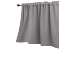 KOUFALL Light Gray Valances for Windows,Small Window Valances for Bathroom,Silver Grey,18 Inch Length