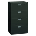 HON 4-Drawer Lateral File Cabinet with Lock, 30 by 19-1/4 by 53-1/4-Inch, Charcoal