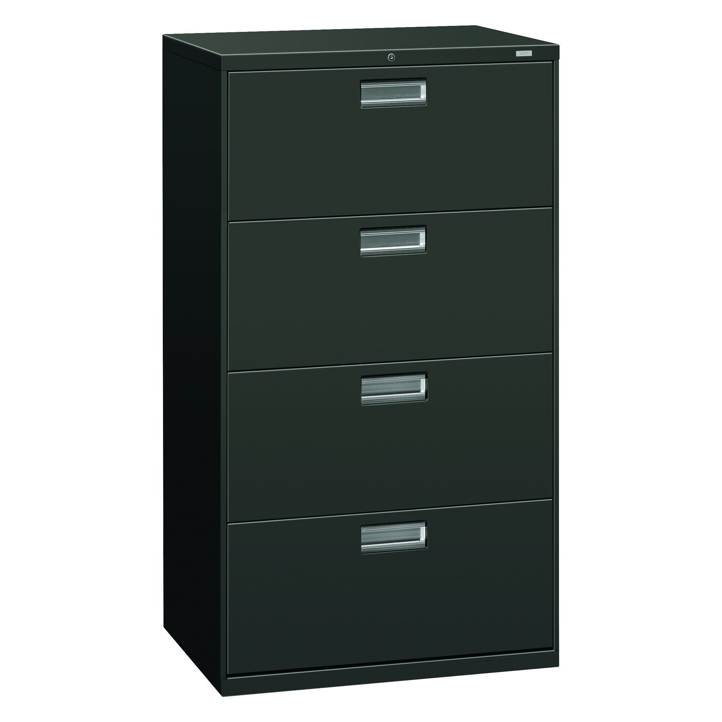 HON 4-Drawer Lateral File Cabinet with Lock, 30 by 19-1/4 by 53-1/4-Inch, Charcoal