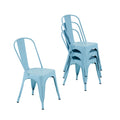 Nazhura Metal Dining Chair Farmhouse Tolix Style for Kitchen Dining Room Caf   Restaurant Bistro Patio, 18 Inch, Stackable, Wate