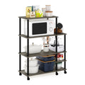 Furinno Turn-N-Tube Kitchen Shelf Cart, French Oak Grey/Black