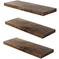 JPND Wall Shelf Set of 3, Floating Shelves 24 in W x 12.75 in D x 2 in H, Wooden Floating Wall Shelf with Invisible Brackets for