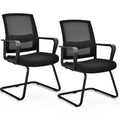 Tangkula Office Guest Chair Set of 12, Reception Chairs Conference Room Chairs with Adjustable Lumbar Support & Sled Base, Moder