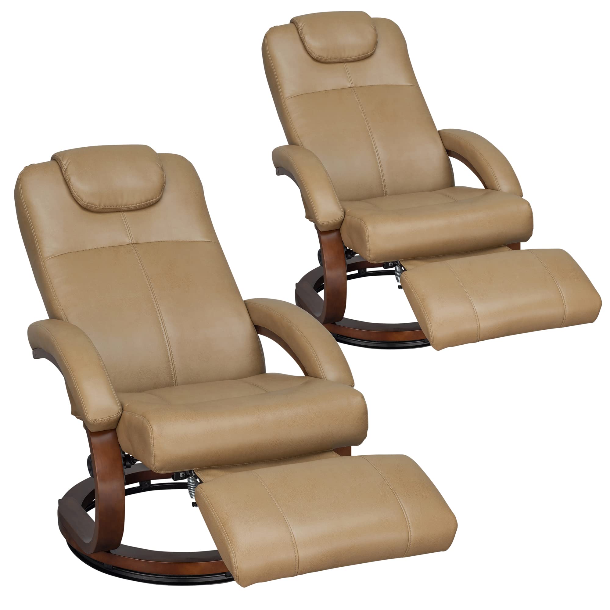 RecPro Charles 28 RV Euro Chair Recliner Modern Design RV Furniture (2, Toffee)