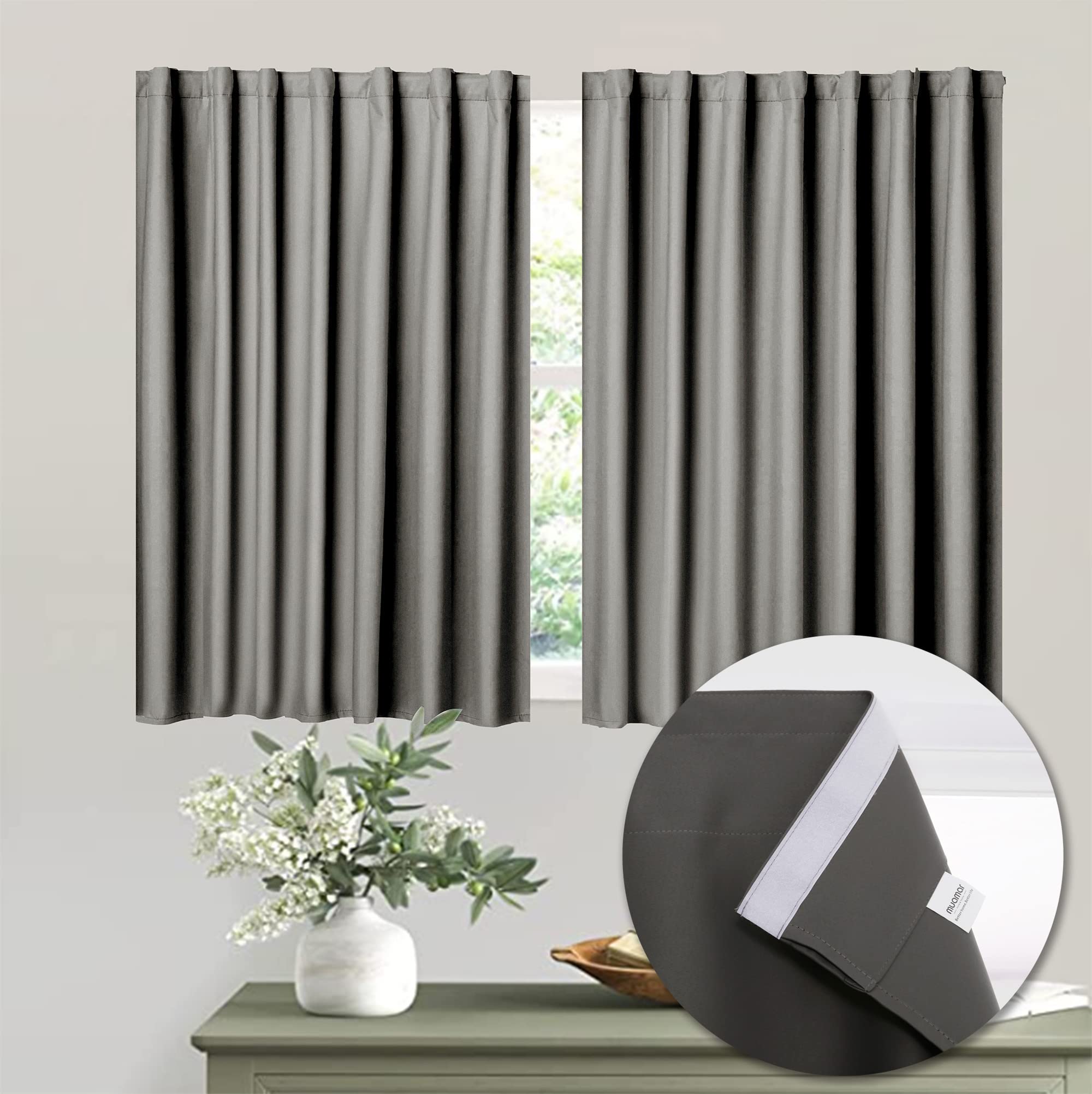 Muamar 2pcs Self Adhesive Curtains for Small Window,Curtains for Bathroom,Short Curtains Door Curtains for Door Window, RV Curta