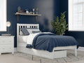 AFI, Tahoe Twin XL Platform Bed with Set of 2 Under-Bed Storage Drawers, White