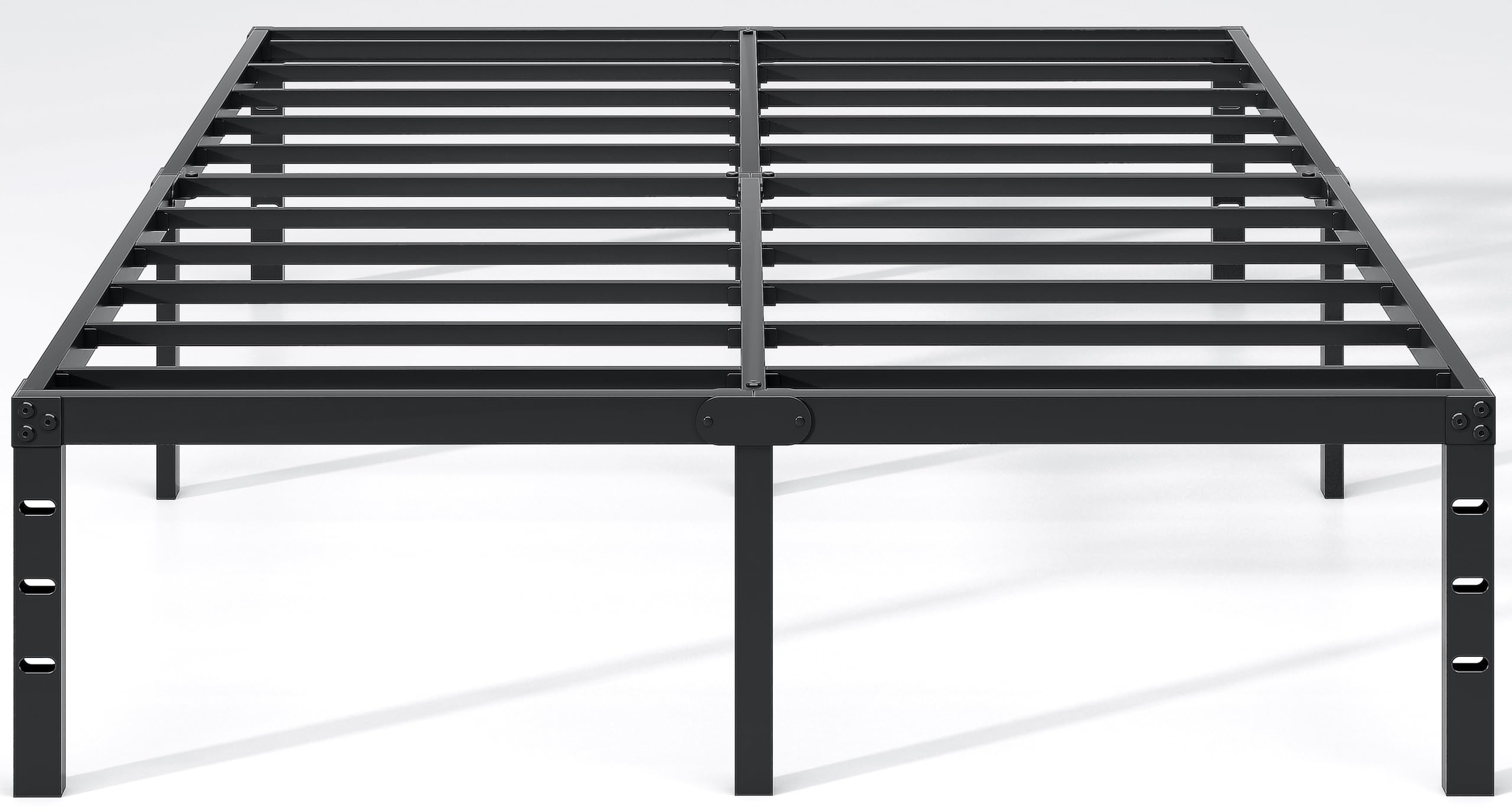 NEW JETO Metal Bed Frame,Full Size Bed Frame with Storage Space,Heavy Duty Sturdy Mattress Foundation,Easy Assembly,No Box Sprin