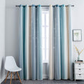 FANLI Ombre Rainbow Blackout Curtains for Kid Girls Bedroom Living Room Darking Stripe Double Layer Star Cut Out Wall Home Decor