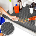 Xtreme Mats Waterproof Under Sink Mat (Gray 28 1/4 x 19 1/4) Shelf Liner Cabinet Liner for Home Bathroom Vanity Cabinets Plumbin