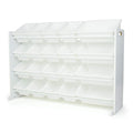 Humble Crew Extra-Large Toy Organizer with 20 Plastic Bins - White/White Storage Rack with 4-Tier Shelves, Anti-Tip Safety, for 