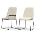 SIMPLIHOME Corina Modern Dining Chair (Set of 2) in Natural Linen Look Fabric for The Dining Room
