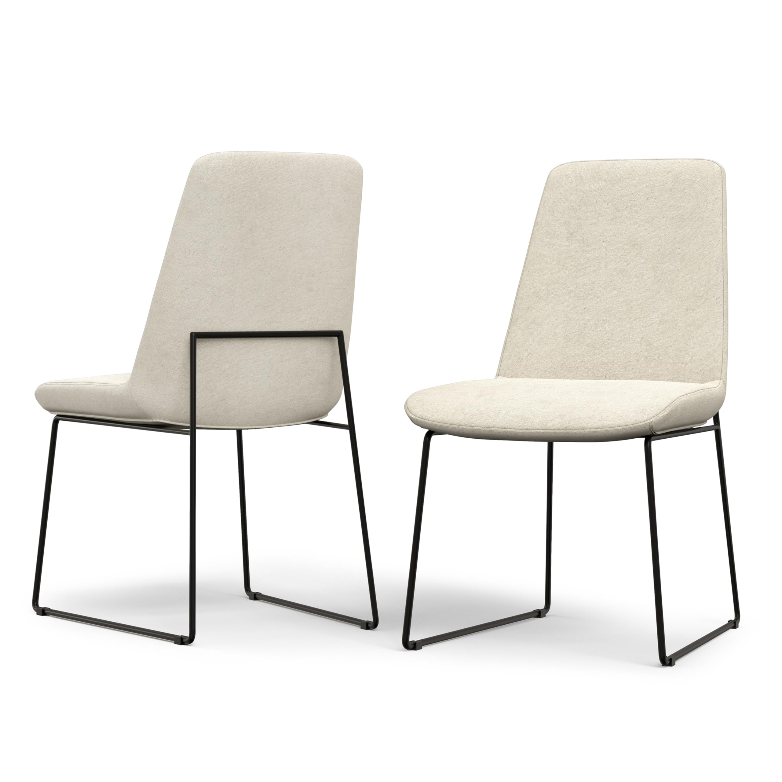 SIMPLIHOME Corina Modern Dining Chair (Set of 2) in Natural Linen Look Fabric for The Dining Room