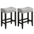 Furniliving Bar Stools Set of 2,25.7 inch Counter Height Bar Stools,Upholstered Kitchen Barstools with Solid Wooden Legs, Linen 