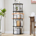 ALLSTAND Rotating Bookshelf, 4 Tier Spinning Bookshelf Tower, 360 Display Unique Round Bookcase, Floor Standing Corner Revolving