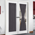 NICETOWN Grey French Door Curtains - Thermal Insulated Blackout Patio Door/Glass Door Window Curtain Panel for Privacy (One Piec