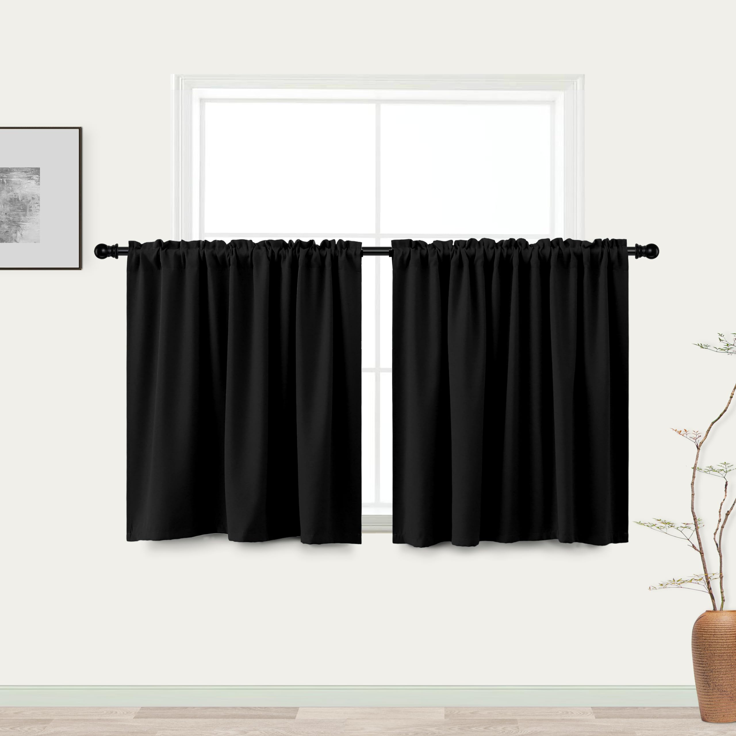 KOUFALL 52 Wide Short Blackout Curtains for Bedroom,RV Camper Small Window Curtains,Insulated Thermal Curtains for Winter
