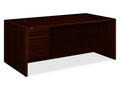 HON 10500 Series 72 by 36 by 29-1/2-Inch Left Pedestal Desk, Mahogany